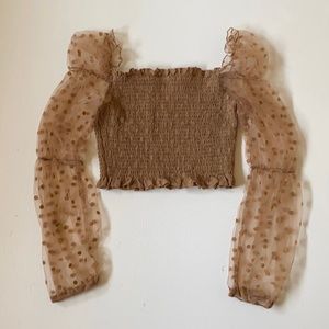 NWOT SHEIN Brown Ruffle Top